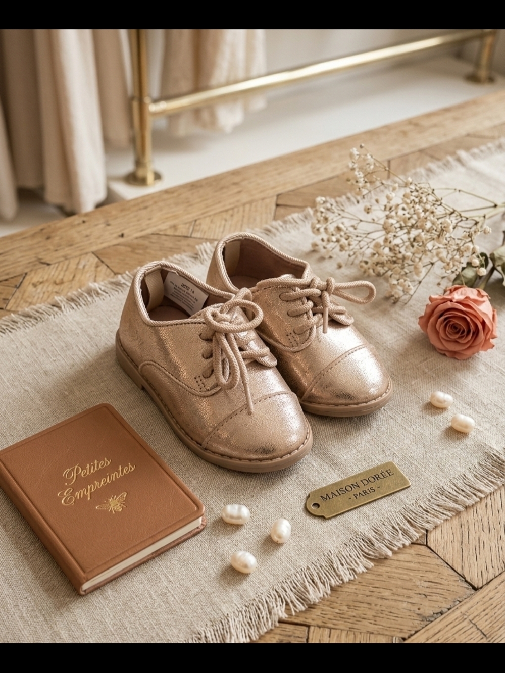 Gymboree Metallic Rose Gold Lace-Up Dress Shoes